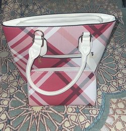Women's Red & White Handbag and wallet set