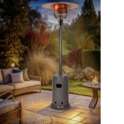 Amazon Basics 46,000 BTU Portable Outdoor Propane Patio Heater with Wheels, Commercial & Residential, Easy to Use, with Water Tank, Havana Bronze, 32.