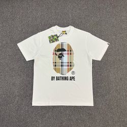 Bape x burberry White tee size small