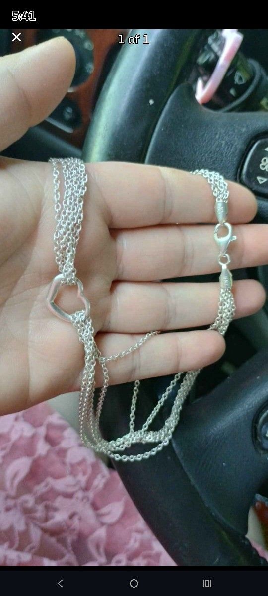 Sterling Silver Heart Chain Choker