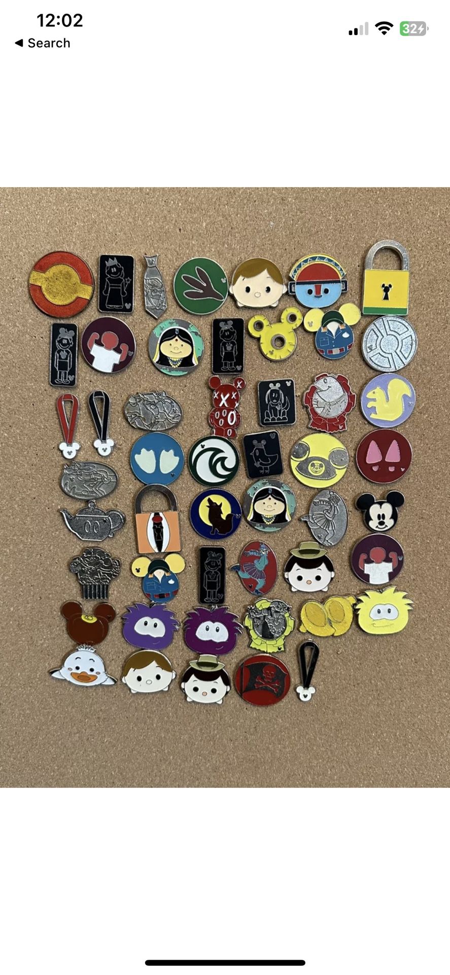 These pins may have scratches and blemishes. Does not come with the backs. This lot of 50 Disney trading pins is perfect for any Disney pin collector.