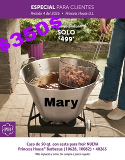 CAZO DE 50 Qt. CON CESTA PARA FREÍR NUEVA! Princess House