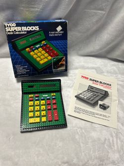 vintage Tyco Super Blocks Desk LEGO Calculator Model 1267
