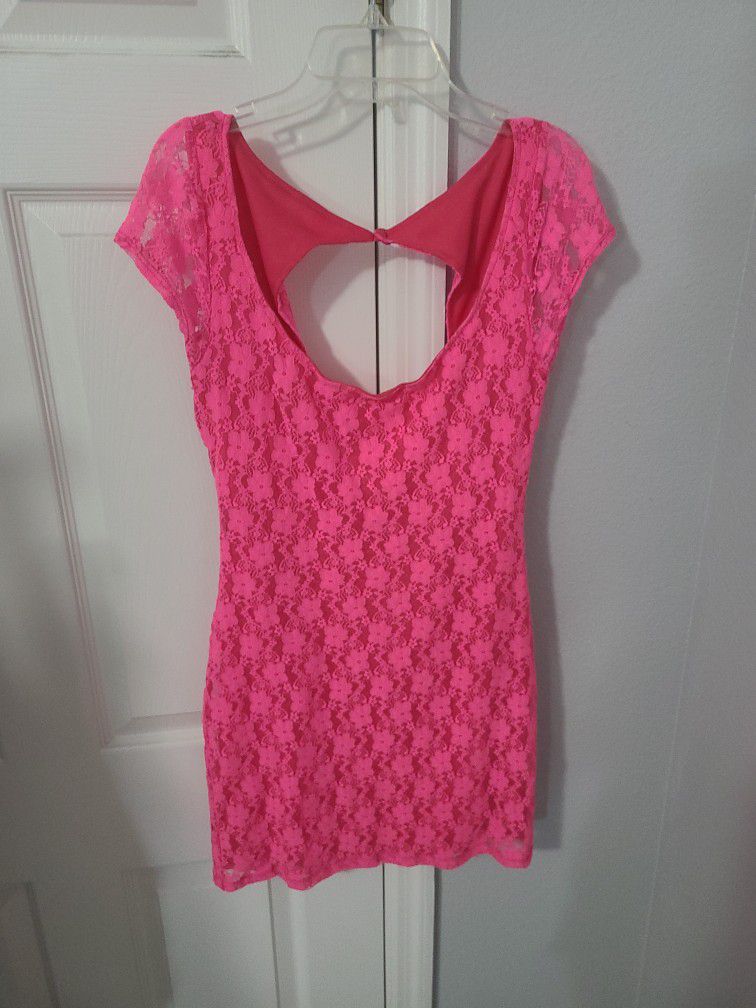 Pink Laced Bodycon Dress
