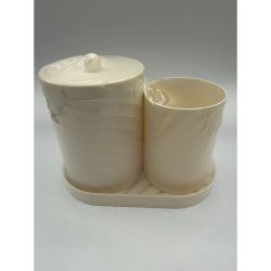 Beige Bathroom Accessory Vanity Organizer Set