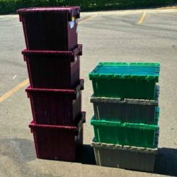 Plastic Totes With Interlocking Lid
