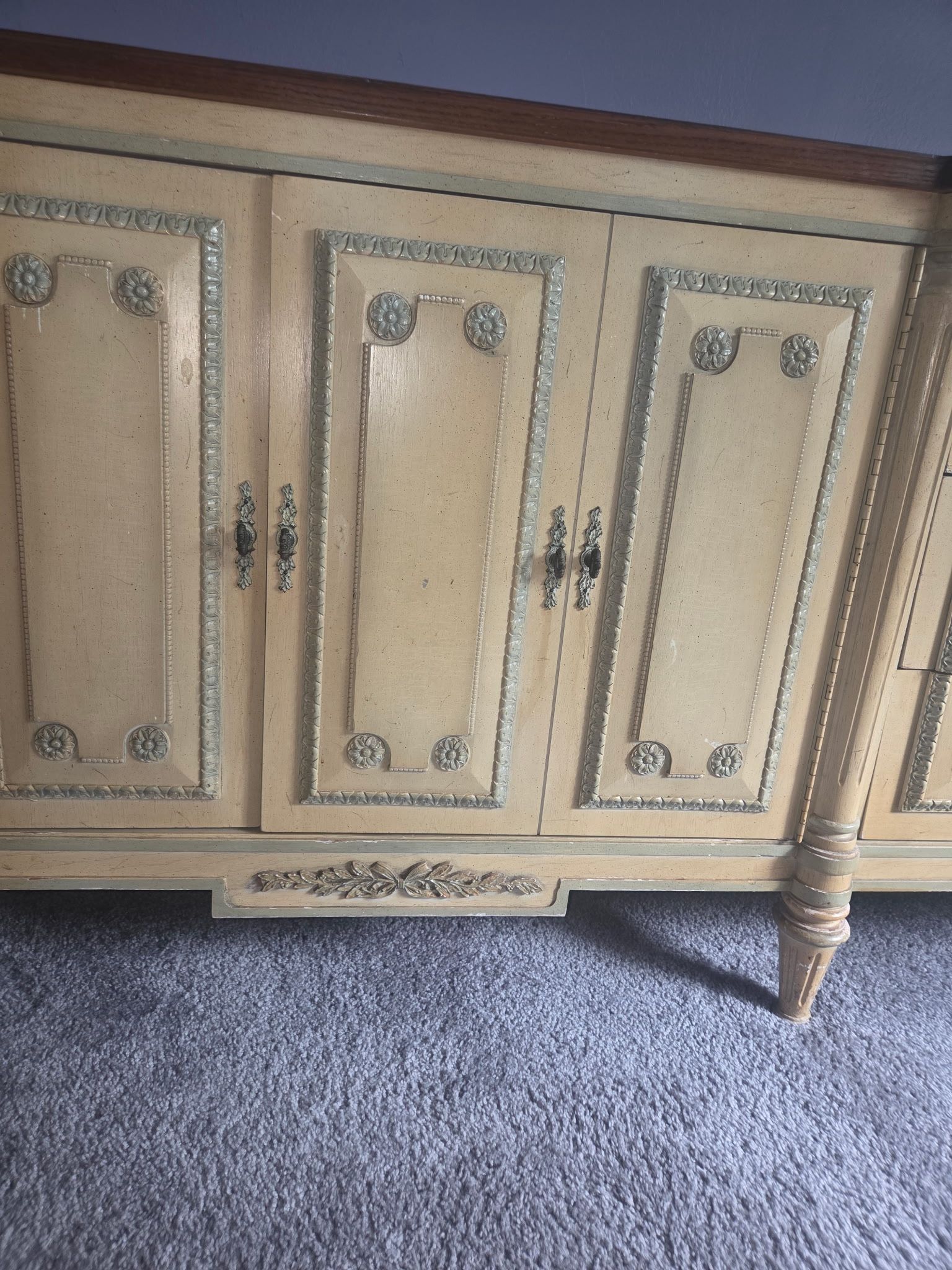 Antique French Provincial Triple Dresser