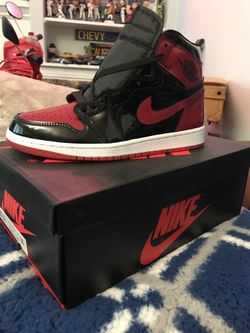 ❄️☃️❄️ Jordan Retro 1 High “ Patent Bred” Men’s SZ 8 🎁🎅🎁