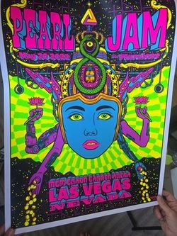 Pearl Jam 2022 Las Vegas Canceled Poster Brian Romero Goddess Fortune S/N