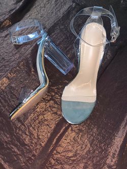 Brand New Clear Strap Perspex Heels Sizes 6