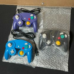 Reiso Classic NGC Wired USB Controllers for Windows PC MAC x 3, Black, blue, Purple