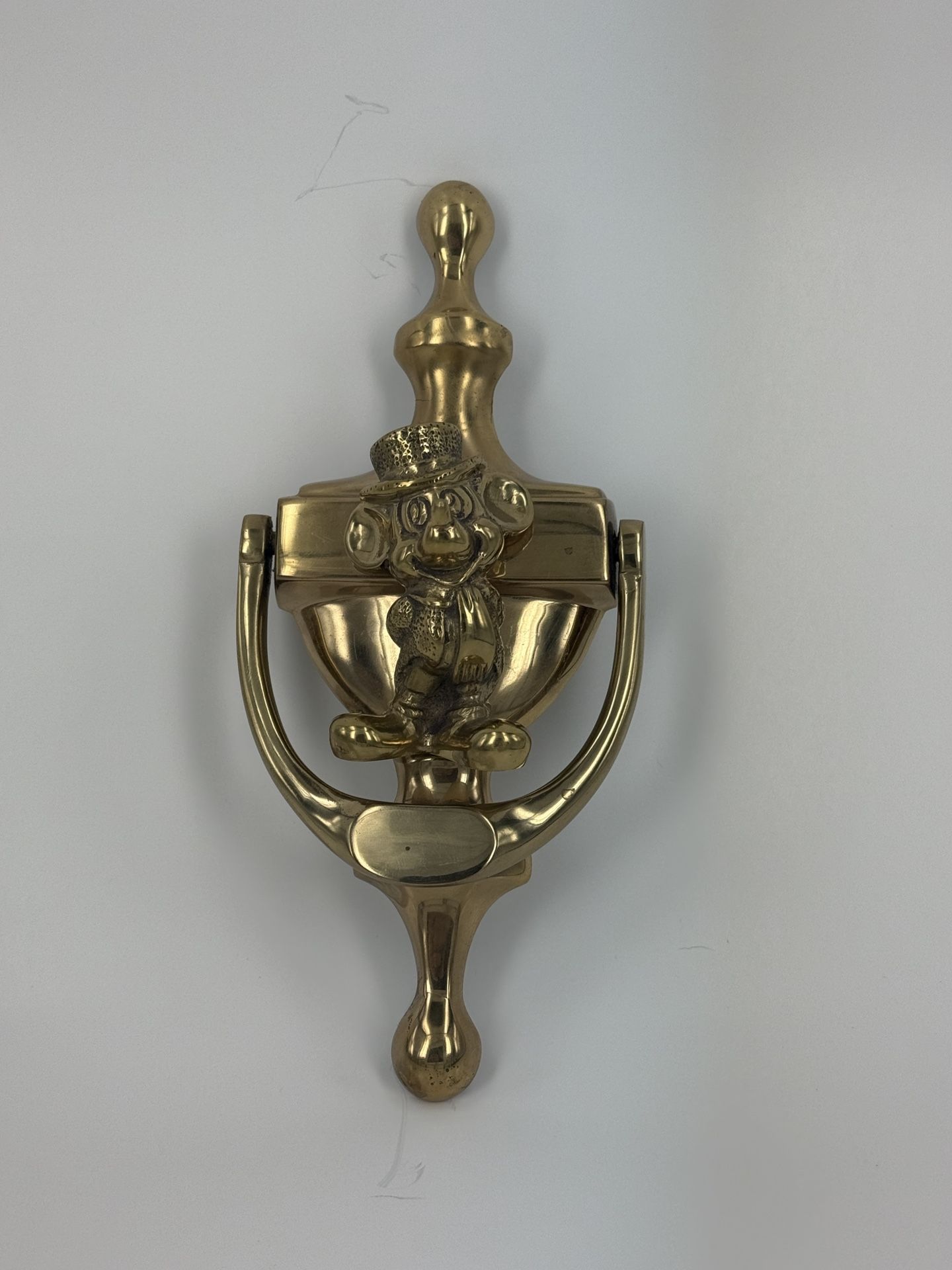 Vintage DISNEY MICKEY MOUSE BRASS DOOR KNOCKER-Top Hat Coat Scarf