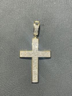 14KT Yellow Gold .35ct TW Diamond Cross Pendant 