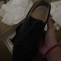 Red Bottoms all black lace