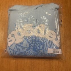 Spider Hoodie Light Blue Medium 