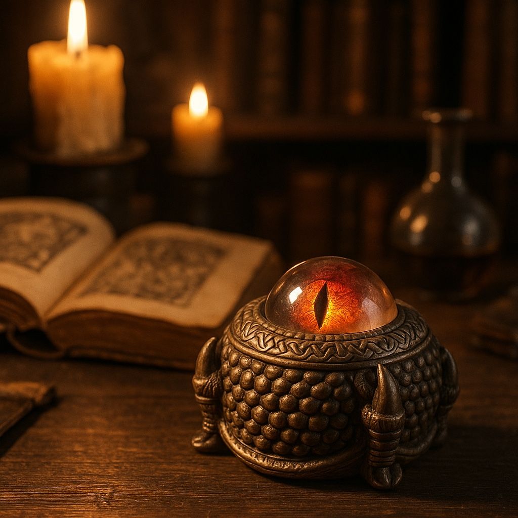 Veronise Dragon Eye Trinket Box Glass Dome Bronze Finish, 3x3”