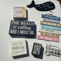 Cute Decorative Wooden Signs - Lot
