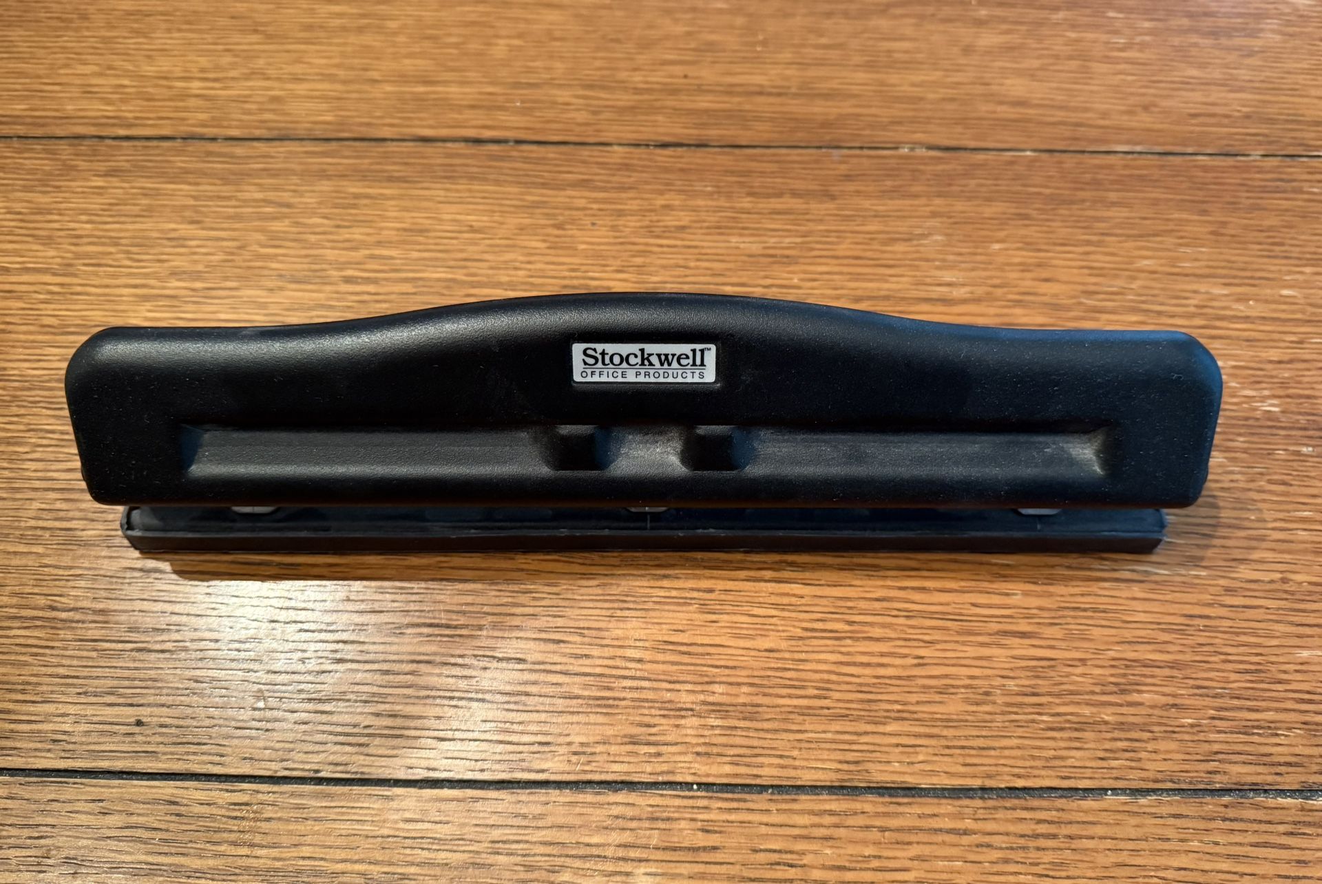 Stockwell Black Steel Desktop Decor Old 3 Hole Paper Punch Industrial