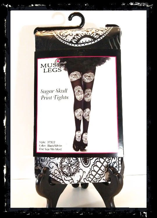 ☠️ Sugar Skull ☠️ Print Tights -  OSFM  (5' - 5'10") *NIP*