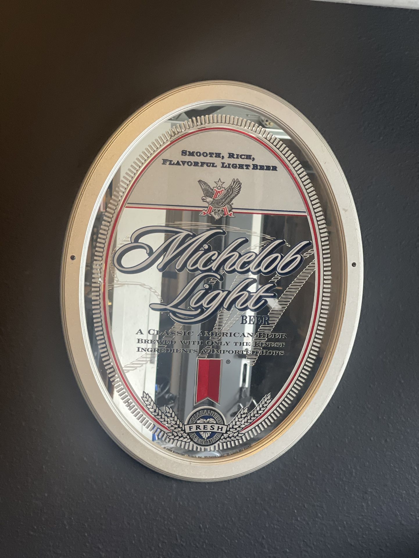 Vintage Anheuser-Busch Michelob Light Beer Mirror Sign. Measurements 18”x 25”