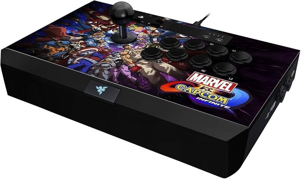 Razer Panthera Arcade Stick for PS4: Fully Mod-Capable - Sanwa Joystick and Push Buttons - Internal Storage Compartment - Marvel vs Capcom Edition