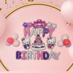 Hello Kitty Birthday Party Decorations Set- 12 Units Balloon Look At The 📸New