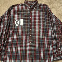 Ralph Lauren Blake 100% cotton plaid long sleeve button up shirt