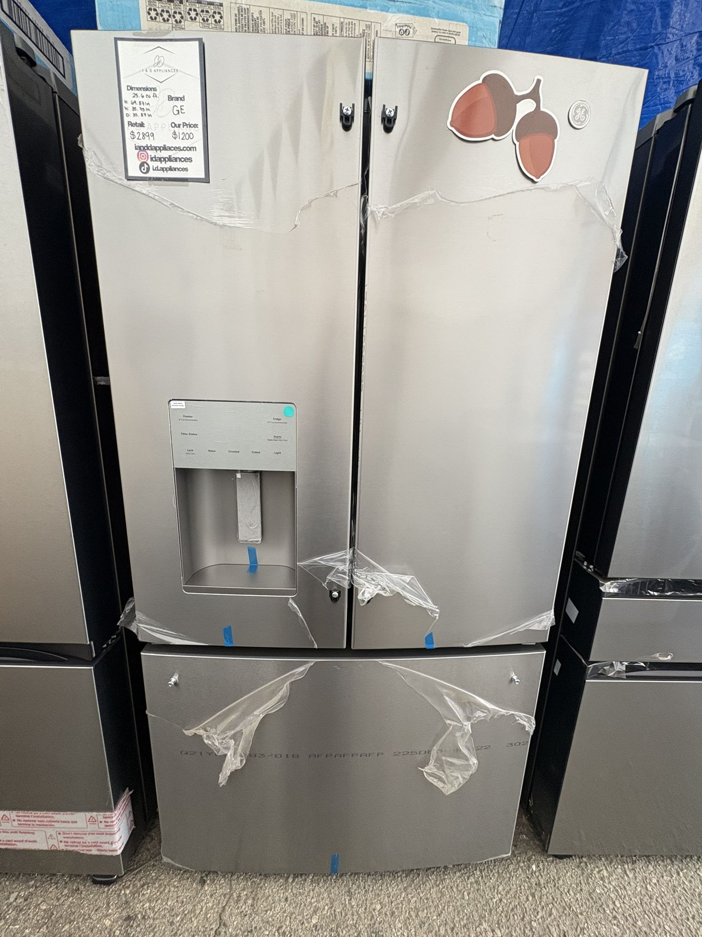 GE 3-Door French Refrigerator 