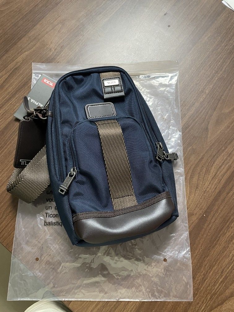 TUMl Blue Nylon Crossbody Sling Bag