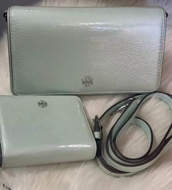 Tory Burch Patent Leather Crossbody Bag and Wallet Set