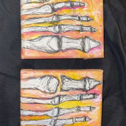 Tiny Skull Feet Painting