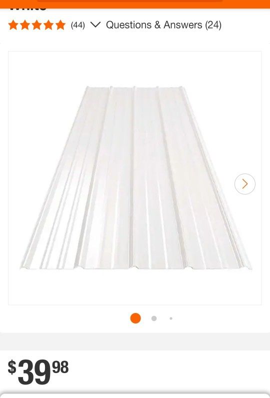 Metal Sales Roofing 8ft White 5Pc