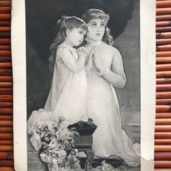 Antique Photogravue Gebbie & Husson Co: The Morning Prayer