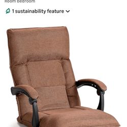 Giantex Adjustable Floor Chair Lazy Sofa Chair Padded Comfy Recliner, Brown New Never Used