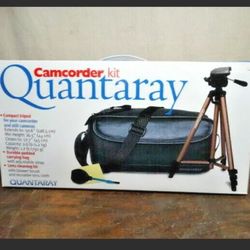 Brand New Quantaray Camcorder Tripod, Padded Camera Bag & Lens Cleaning Kit