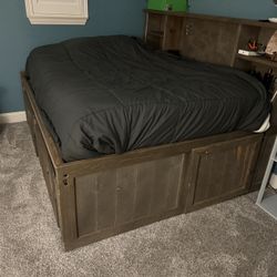 Bed With Shelves. Full Size