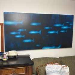 Blue Fish Painting On Canvas