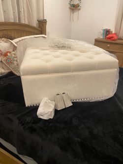 Large Square Storage Ottoman Bench,