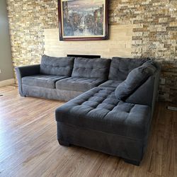 FREE DELIVERY- 2-Piece Grey Sectional Sofa