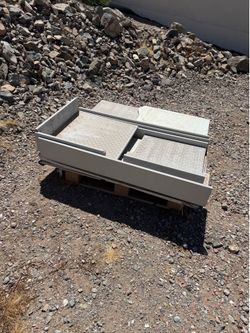 Concrete pavers and porcelain tiles
