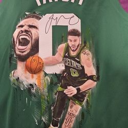 Jayson Tatum Signed 1/1 Authentic Jersey! Painted By Artist David Arrigo 