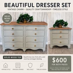 DRESSER - NIGHTSTAND (1) - SAGE GREEN & BROWN