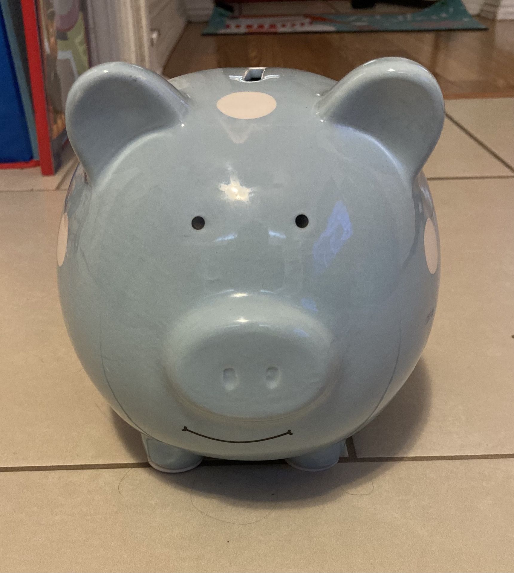 Blue Polka Dot Piggy Bank