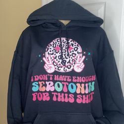 “I Don’t Have Enough Serotonin” Black Hoodie Pullover Jacket