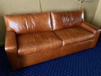 80” Mitchell Gold + Bob Williams "Keaton" Leather Sofa (Custom Upgrades)