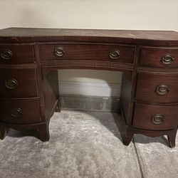 Solid Mahogany 7 Drawer Desk