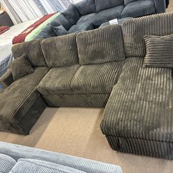 Chocolate color double Chase sectional