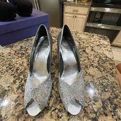 Stuart Weitzman Silver Wedding Shoes 