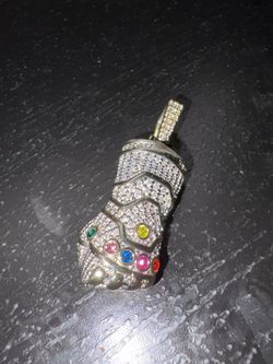 Thanos Infinity Gauntlet 18k Gold Plated / Yellow Gold Pendant 