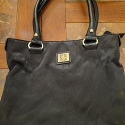 Ladies Handbag/Purse, Black Zebra Print, Anne Klein